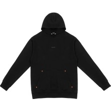 Beord Kapüşonlu %100 Pamuk Erkek Sweatshirt Regular Siyah BHD1-139