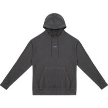 Beord Kapüşonlu %100 Pamuk Erkek Sweatshirt Regular Koyu Gri BHD1-137