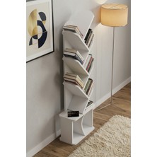 Bezos Yaprak Kitaplık Suntalam Beyaz 45X132
