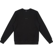 Beord Pienza %100 Pamuk Bisiklet Yaka Erkek Sweatshirt Regular Siyah BSS1-147