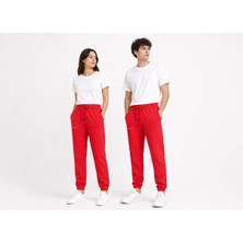 Beord Basic Cepli Erkek Eşofman Altı Regular Lastikli Paça Nar Çiçeği Sweatpant