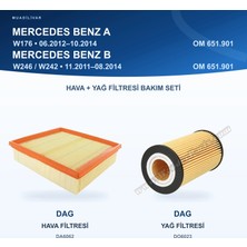 Mercedes Benz A W176 / B W246 W242 OM651.901 Dag Hava ve Yağ Filtresi Bakım Seti