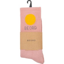 Beord %100 Pamuk Unisex Günlük Soket Çorap Pembe 40-44 1 Çift