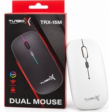 Turbox TRX-15M Dual Mouse Wireless+Bluettoth Beyaz Rgb Gaming Optik Mouse