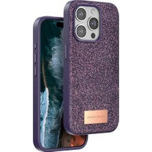 Efnaz Style Onegif Apple iPhone 15 Pro Bright Simli Kapak - Derin Mor