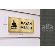 Alfa Reklam Ajansı Bayan Mescit Yazılı Metal Levha