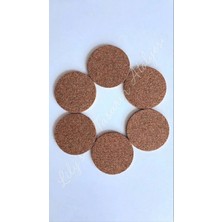 Lily's Tasarım Atölyesi Mantar Bardak Altlığı Yuvarlak 6 Adet (ÇAP9CM Kalınlık 0.5cm)