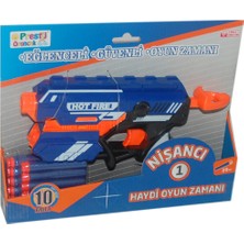 Prestij Oyuncak Hot Fire Nerf Stil Sünger Mermi Fırlatan Tabanca 10 Adet Eğlenceli Güvenli Oyun 6363