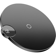 Baseus Digital Led Wireless Hızlı Şarj Cihazı Siyah - Kablosuz Şarj Özelliği ile Güvenli Şarj
