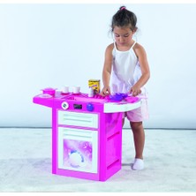 Dolu Unicorn 21 Parça Pembe Bulaşık Makinesi 2-7 Yaş Sesli Evcilik Seti