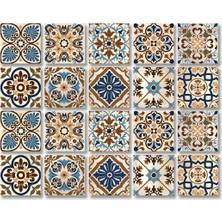 Tink Kendinden Yapışkanlı Pvc Karo 10X10 cm Çok Renkli Desenli İç Mekan Kullanımına Uygun 20'li Paket