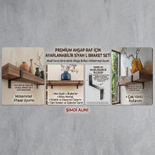 Plasfire Mat Siyah L Braket Seti (4 Adet) - Ayarlanabilir Ahşap Raf Destek Aparatı (Raf Dahil Değildir)