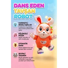 Farbu Oyuncak Dans Eden Sevimli Tavşan Elleri ve Ayakları Haraketli 18 cm Işıklı Sesli Eğitici Oyuncak Tavşan Pembe