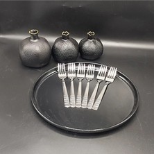 Hibana Yemek Çatal 6 Adet-Bergama (20 Cm-2,0 MM-430 Kalite Çelik)