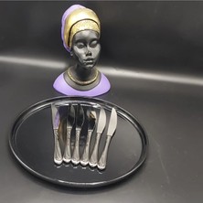 Hibana Yemek Bıçak 6 Adet-Çakır (17 CM-KAYNAKLI-304 Kalite Çelik)