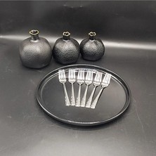 Hibana Tatlı Çatal 6 Adet-Bergama (15 Cm-1,5 MM-430 Kalite Çelik)