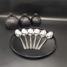 Hibana Yemek Kaşık 6 Adet-Bergama (20CM -2,0 MM-430 Kalite Çelik)