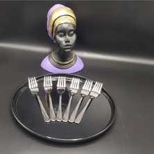 Hibana Yemek Çatal 6 Adet-Çakır (20 Cm-2,5 MM-304 Kalite Çelik)