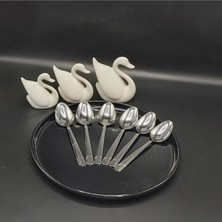 Hibana Yemek Kaşık 6 Adet-Milas (20CM -2,5 MM-430 Kalite Çelik)