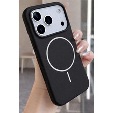 CoverZone iPhone 18 Pro Max ile Uyumlu Magsafe Silikon Güçlü Manyetik Halkalı Araç Tutucu Uyumlu Silikon Koruyucu Kılıf Siyah