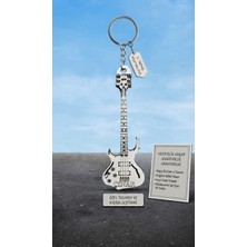Pongee Kişiye Özel Isimli Ahşap Mdf Anahtarlık - Isme Özel Enstrüman Tasarımlı Hediyelik Gitar