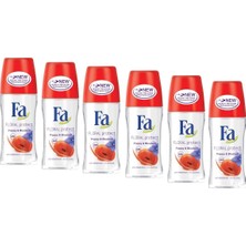 Fa Kadın Roll-On 50 ml Floral Protect Poppy & Bluebell 6'lı Paket Pudrasız 48 Saat Koruma