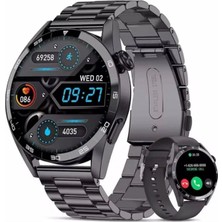 Junglee Erkek Kol Saati Akıllı Saat Amoled Ekran 3 Kordonlu Saat Watch 4 Pro Siyah