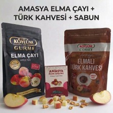 Köylüm Gurme Doğal Amasya Elma Çayı 275 gr + Amasya Elmalı Türk Kahvesi + Amasya Elma Sabunu