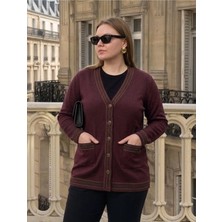 Onno Style Bantı Hasır Desenli Çelik Örgü Klasik Triko Ceket