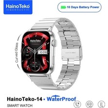 Junglee Erkek Kol Saati Akıllı Saat 3 Kordonlu Uzun Şarj Süresi Bluetooth Arama Cevaplama Bildirim Gümüş