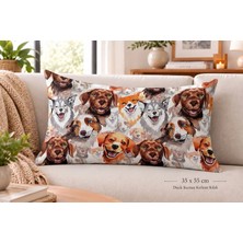 Kilia Home Duck Kumaş Köpek Desenli Iç Dolgulu Kırlent – Dekoratif Yastık , Iç Dolgulu, Duck Kumaş Dekoratif Yastık Kılıfı ve Iç Dolgu