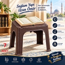 Bahometr Rahle Dayanıklı Hafif Cami Kuran Kursu Okul Ev Dış Mekan Sağlam Plastik Kuran Rahle Kahverengi MA098 ( 7 Adet )