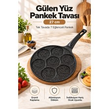 Kochler Gülen Yüz 7 Bölmeli 27 cm Granit Kaplama Alüminyum Döküm Pankek Tavası