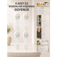 Efnaz Style 4 Adet Çok Amaçlı Çocuk Güvenlik Kilidi Dolap, Çekmece ve Gardırop Için