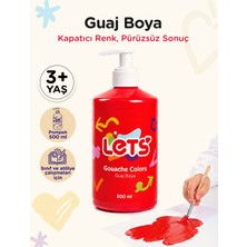 Guaj Boya 500 ml Pompalı Kırmızı Tek Renk Büyük Boy Kapatıcı Kremsi Okul Sınıf Let’s