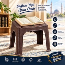 Bahometr Rahle Dayanıklı Hafif Cami Kuran Kursu Okul Ev Dış Mekan Sağlam Plastik Kuran Rahle Kahverengi MA098 ( 1 Adet )