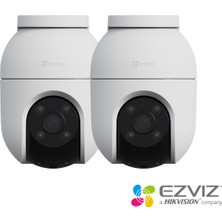 Ezviz C8C 2MP 1080P 360° Dönebilen Dış Mekan Wi-Fi Güvenlik Kamerası, Yapay Zeka İnsan Algılama, Renkli Gece Görüşü - 2'li Paket (Ezviz Türkiye Garantili)