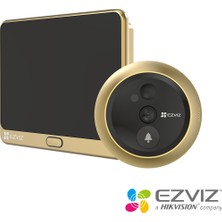 Ezviz DP2C 2MP 1080P Kablosuz Akıllı Görüntülü Kapı Dürbünü, Entegre Ekran ve Kapı Zili, Bataryalı, PIR Hareket Algılama Gold (Ezviz Türkiye Garantili)
