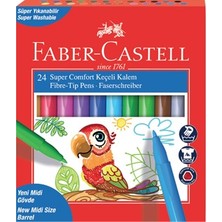 Faber-Castell 24'lü Süper Comfort Keçeli Kalem Ergonomik Tutuş Bölgesi ile Renkli Kullanım