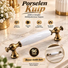 Nzb 1 Adet Porselen Antik Sarı Kulp 96 mm Mobilya Çekmece Mutfak Dolabı Dolap Kapak Kulpları Kulb Kulpu