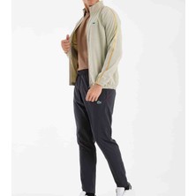 Lacoste  Bej-Füme Regular Fit  Şeritli  Mevsimlik Ince Eşofman  Takımı