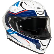 Zeus ZS-837A Az3 White Blue Red Gold Kapalı Kask