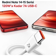Bowie 120W 7A Usb-C Hızlı Şarj Data Kablosu Redmi Note 14 Note 15 Serisi