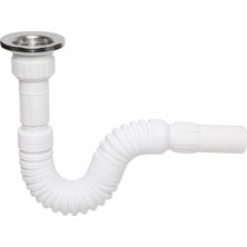 Aqua Bagno Basic Körüklü Lavabo Pis Su Çıkış Sifonu - Paslanmaz Delikli Süzgeç Dahil - 90.99.60.05