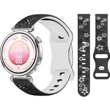 Sneezy Huawei Watch Gt7 41MM Uyumlu Floraflex Çiçek Desenli Yumuşak Soft Silikon Kordon