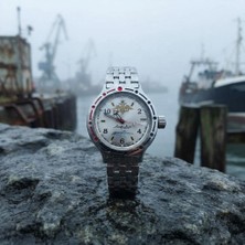 Eski Yeni Antik Vostok Amphibia 420392 Otomatik Mekanik Erkek Kol Saati – Çelik Bilezik, 200 M Gri Kadran