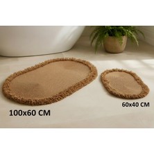 Nakkaş Home 2\'li Saçaklı Jüt Klozet Takımı 2li Oval