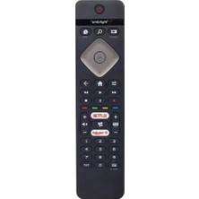 Parmis Philips Uyumlu 50PUS6504/12 Ambilight Netflix-Rakuten Tv Tuşlu LED Tv Kumandası