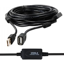 Efnaz Style PM-11955 10 Metre Usb-A 2.0 Dişi Erkek Uzatma Kablosu Siyah
