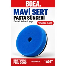 Bgea Mavi Sert Destek Tabanlı Pasta Süngeri 125 mm 5 Inç Polisaj Pedi 1 Adet